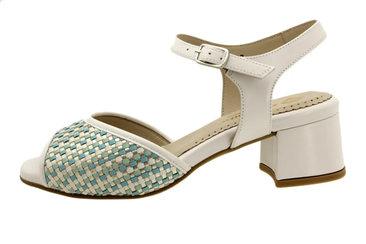 Heel Sandal Turquoise Interlaced