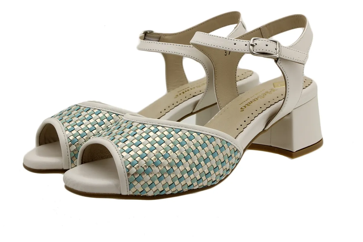 Heel Sandal Turquoise Interlaced