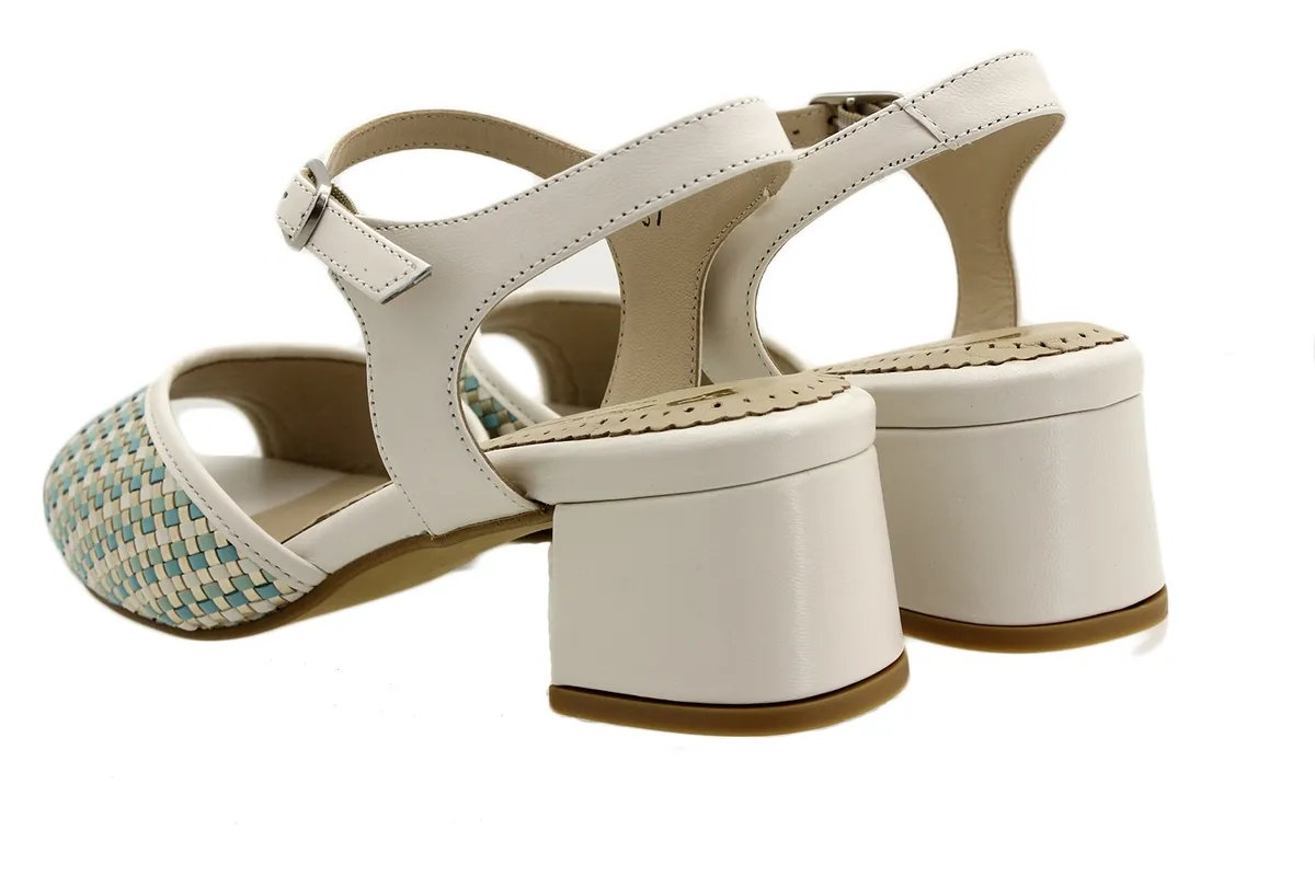 Heel Sandal Turquoise Interlaced
