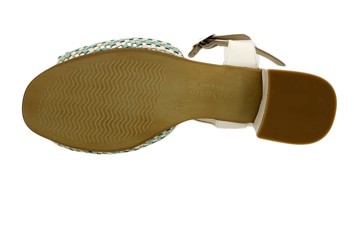 Heel Sandal Turquoise Interlaced
