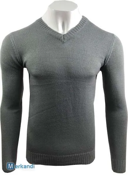 Hombre V Cuello Liso Suéter Invierno Jumper Sudaderas Nuevo