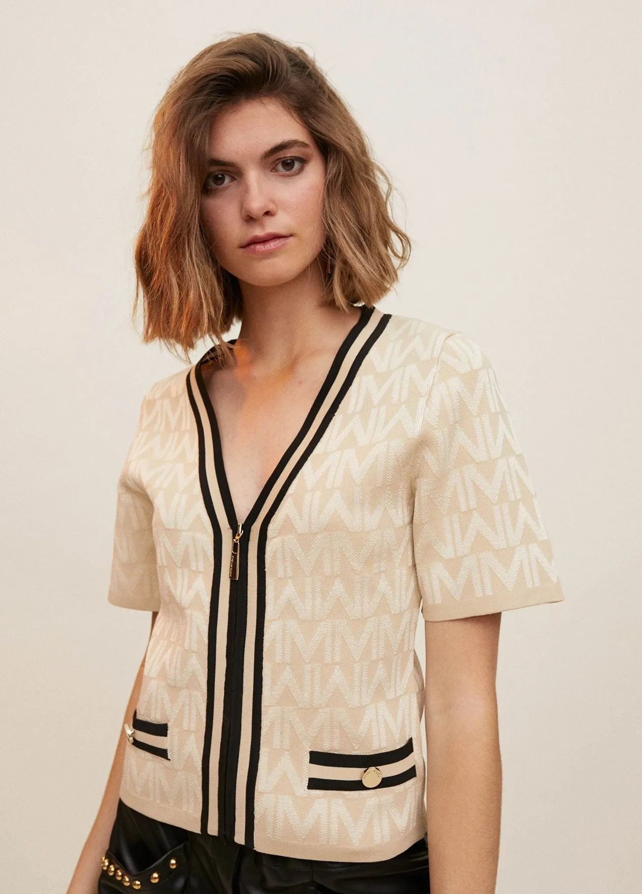Jersey de punto crudo con cremallera Lola Casademunt