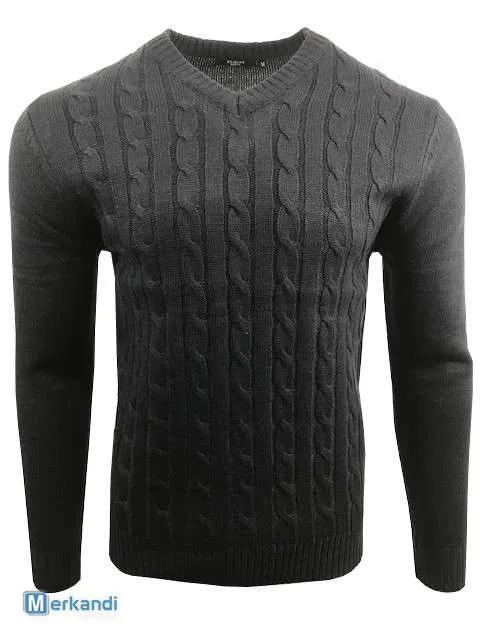 JERSEY PARA HOMBRES CABLE TEJER VNECK PULLOVER WARM CASUAL LONG SLEEVE SUDADERAS