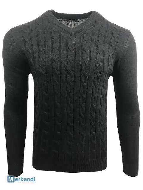 JERSEY PARA HOMBRES CABLE TEJER VNECK PULLOVER WARM CASUAL LONG SLEEVE SUDADERAS