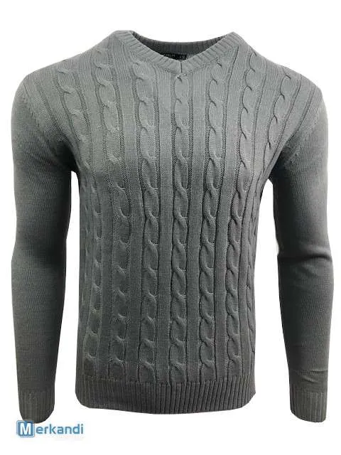 JERSEY PARA HOMBRES CABLE TEJER VNECK PULLOVER WARM CASUAL LONG SLEEVE SUDADERAS