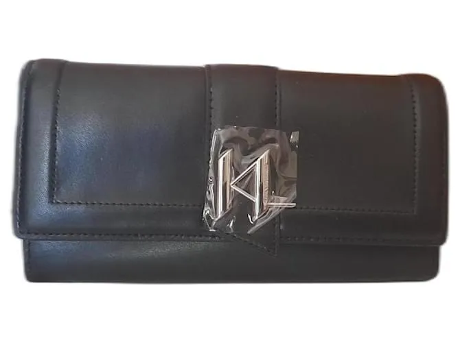 Karl Lagerfeld Cartera Saddle Continental FP Negro 
