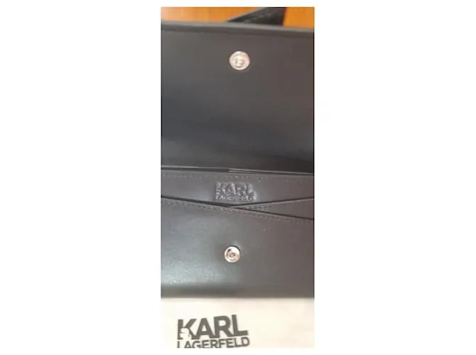 Karl Lagerfeld Cartera Saddle Continental FP Negro 