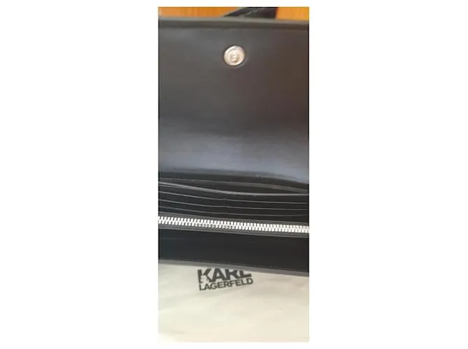 Karl Lagerfeld Cartera Saddle Continental FP Negro 