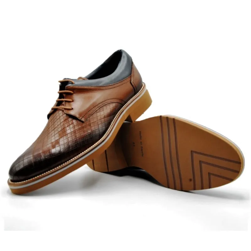 KEEP HONEST 0135 Cuero y azul Casual cordones hombre