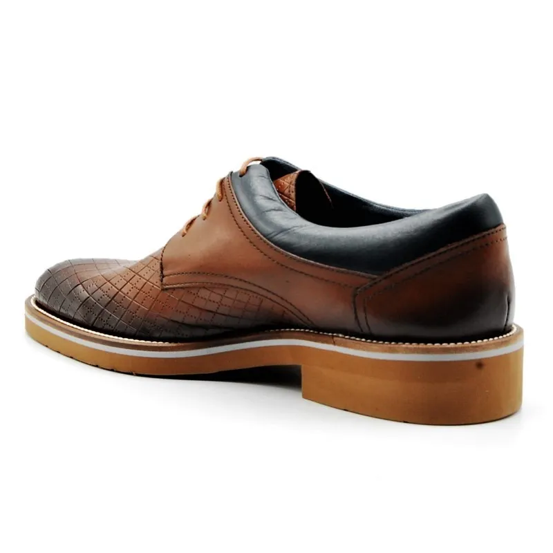 KEEP HONEST 0135 Cuero y azul Casual cordones hombre