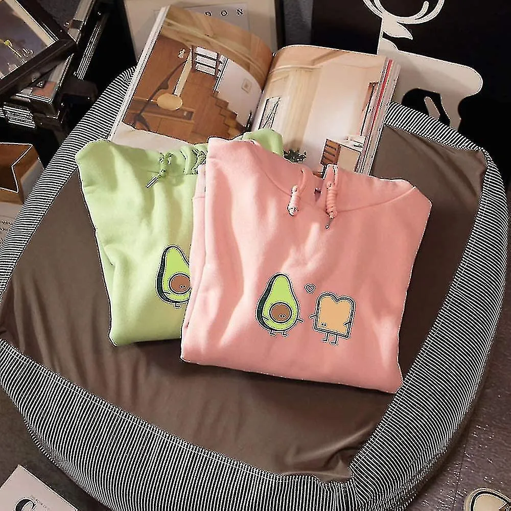 Keevici Lindo Aguacate Pan Vegano Dibujos animados Sudaderas con capucha para mujeres