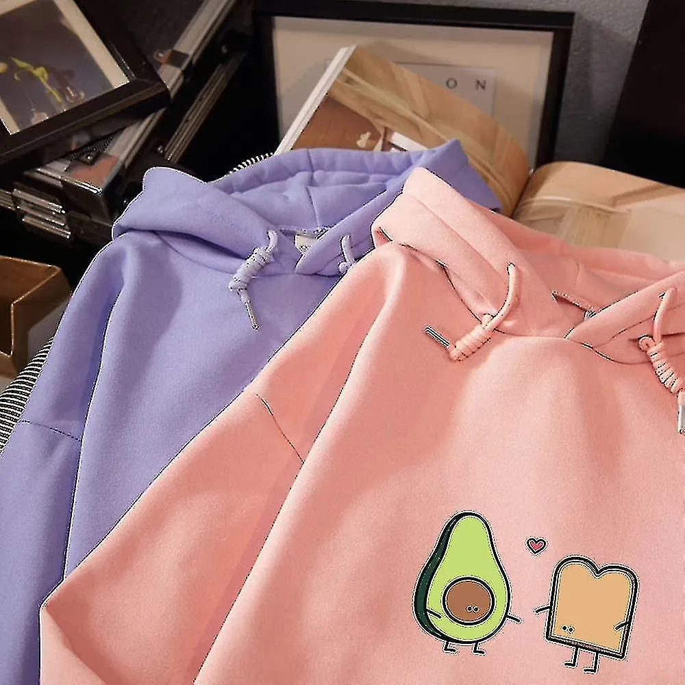 Keevici Lindo Aguacate Pan Vegano Dibujos animados Sudaderas con capucha para mujeres