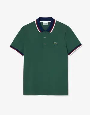 Lacoste Polo regular fit de piqué de algodón stretch con cuello a contraste