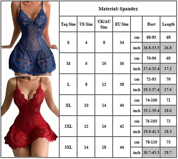 Lady Sexy Encaje Lencería Ropa de Dormir Camisón