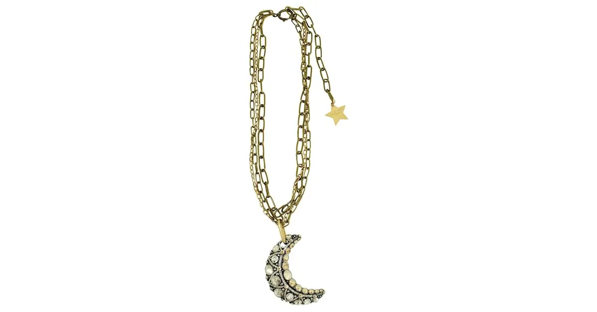 Lanvin Collar Luna Dorado Metálico 