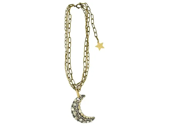 Lanvin Collar Luna Dorado Metálico 