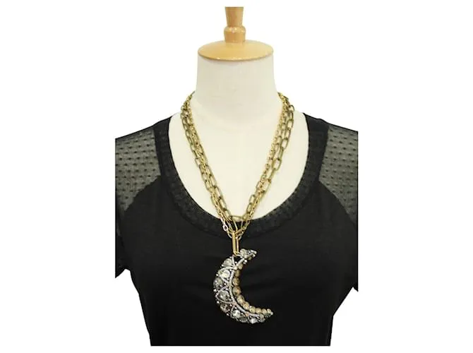 Lanvin Collar Luna Dorado Metálico 