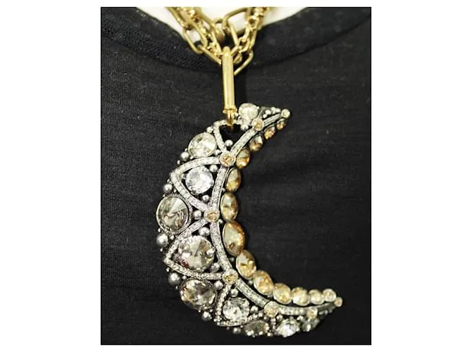 Lanvin Collar Luna Dorado Metálico 