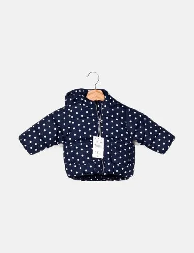 Lefties Abrigo azul estampado lunares