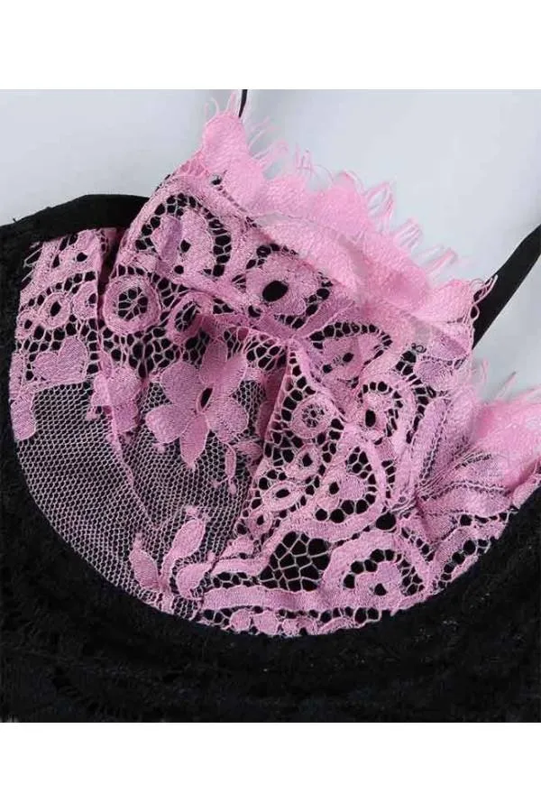 Lencería conjunto Pink Camela 3 piezas sensual