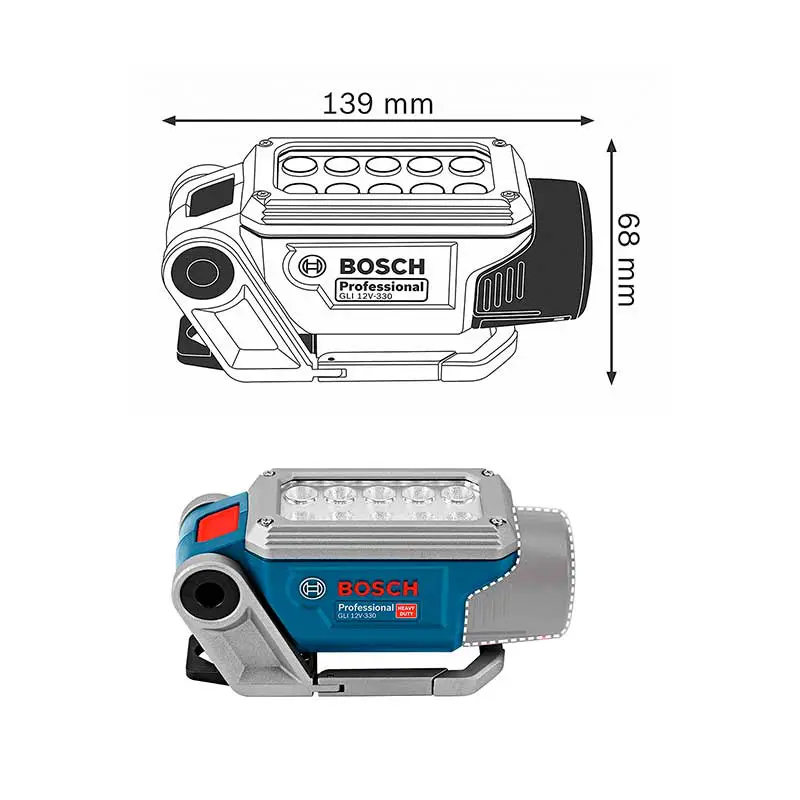 LINTERNA LED BOSCH GLI 12V330 PROFESSIONAL SIN BATERÍA