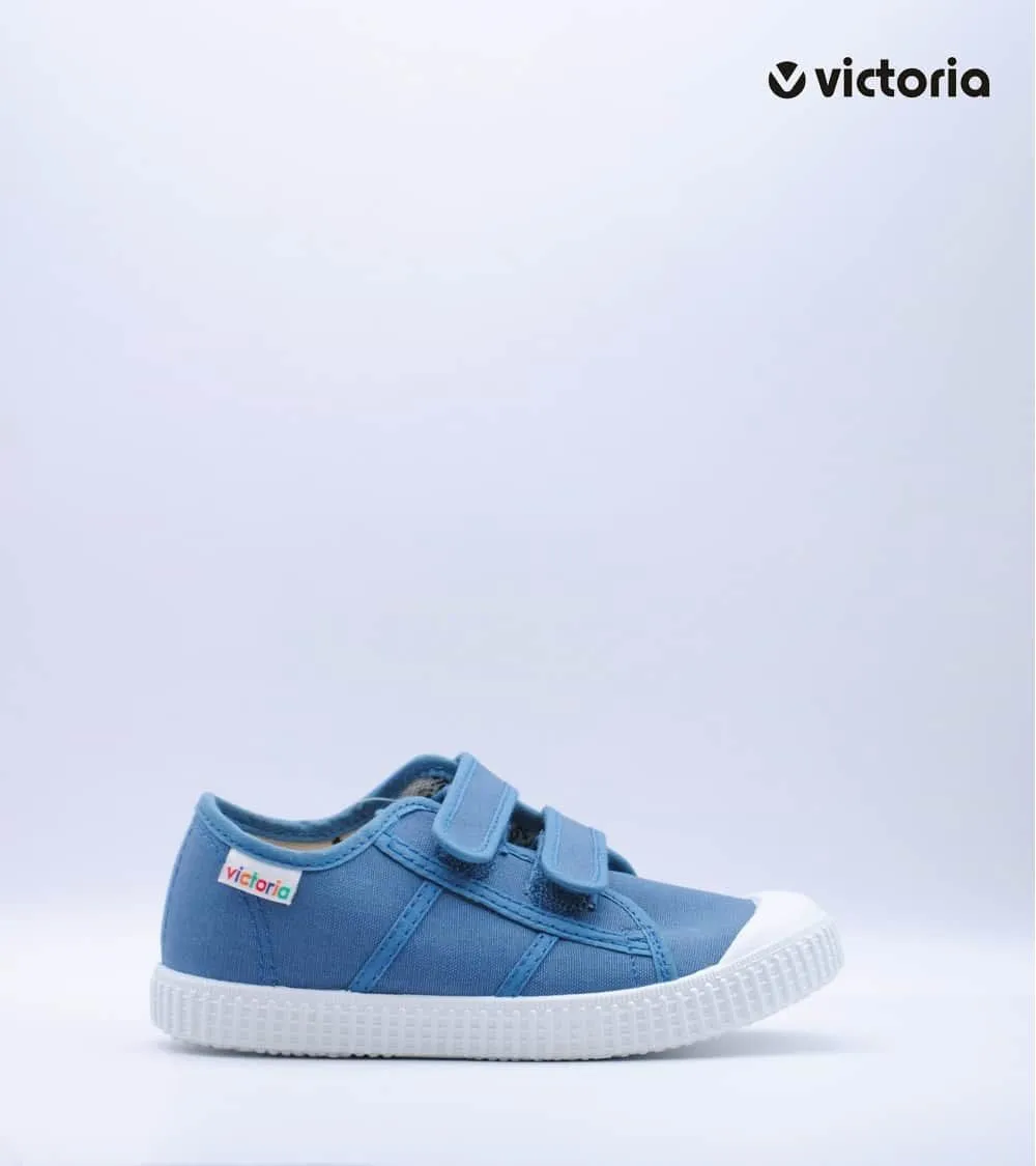 LONA BASKET 1915 VICTORIA TIRAS VELCRO AZUL JEANS