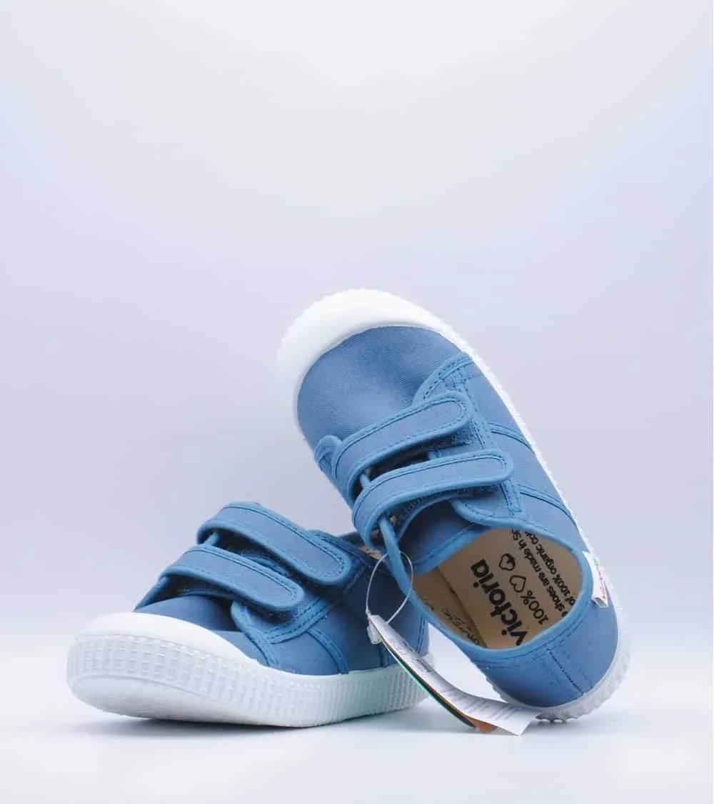 LONA BASKET 1915 VICTORIA TIRAS VELCRO AZUL JEANS