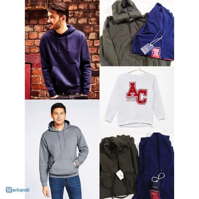 Lote Surtido de Sudaderas para Hombre de Marcas Europeas al Por Mayor