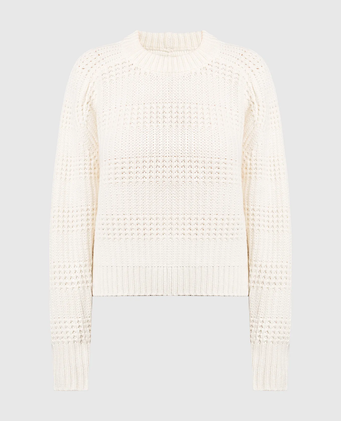 Lou Lou Studio White sweater made of cashmere in a textured pattern