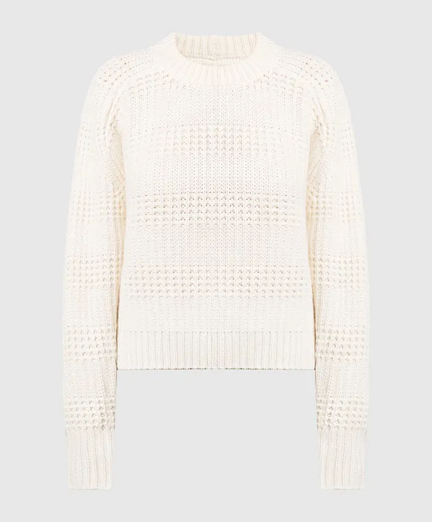 Lou Lou Studio White sweater made of cashmere in a textured pattern