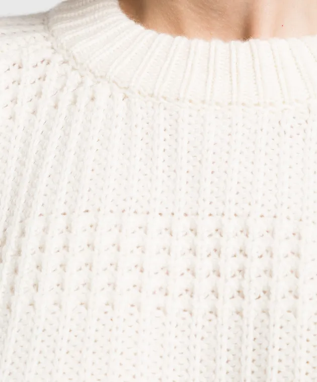Lou Lou Studio White sweater made of cashmere in a textured pattern
