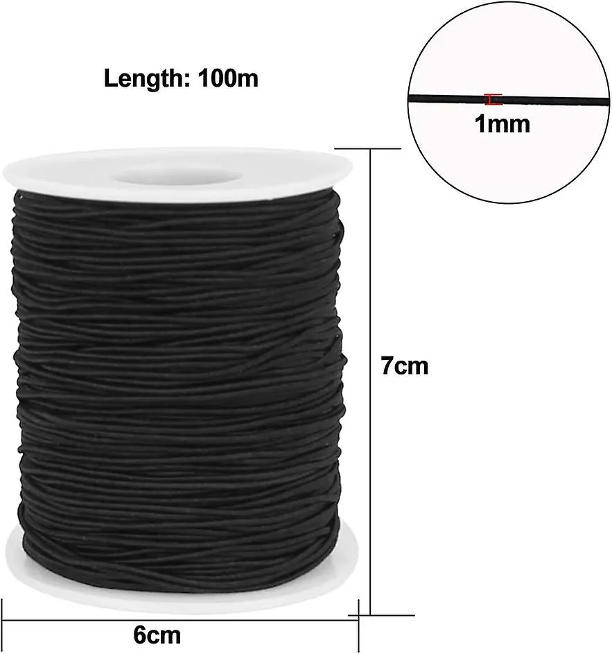 Lytivagen 1mm 100m cordon lastique, cordon d'artisanat, fil rouleau de cordon elastique pour bracelets, bricolage artisanat,