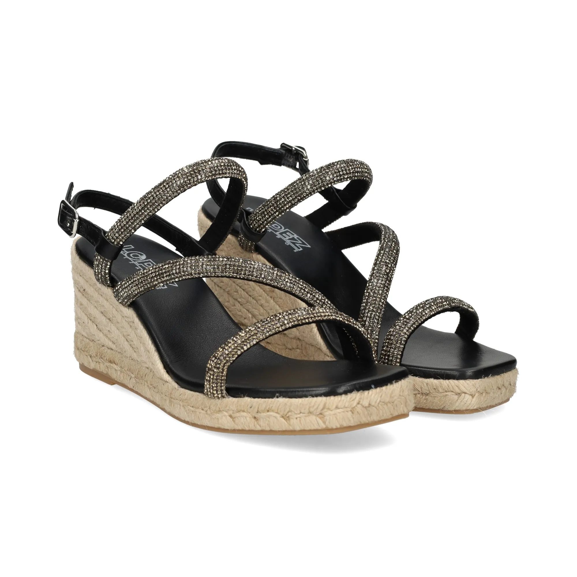 LÓPEZ Sandalias cuña de Mujer NEGRO