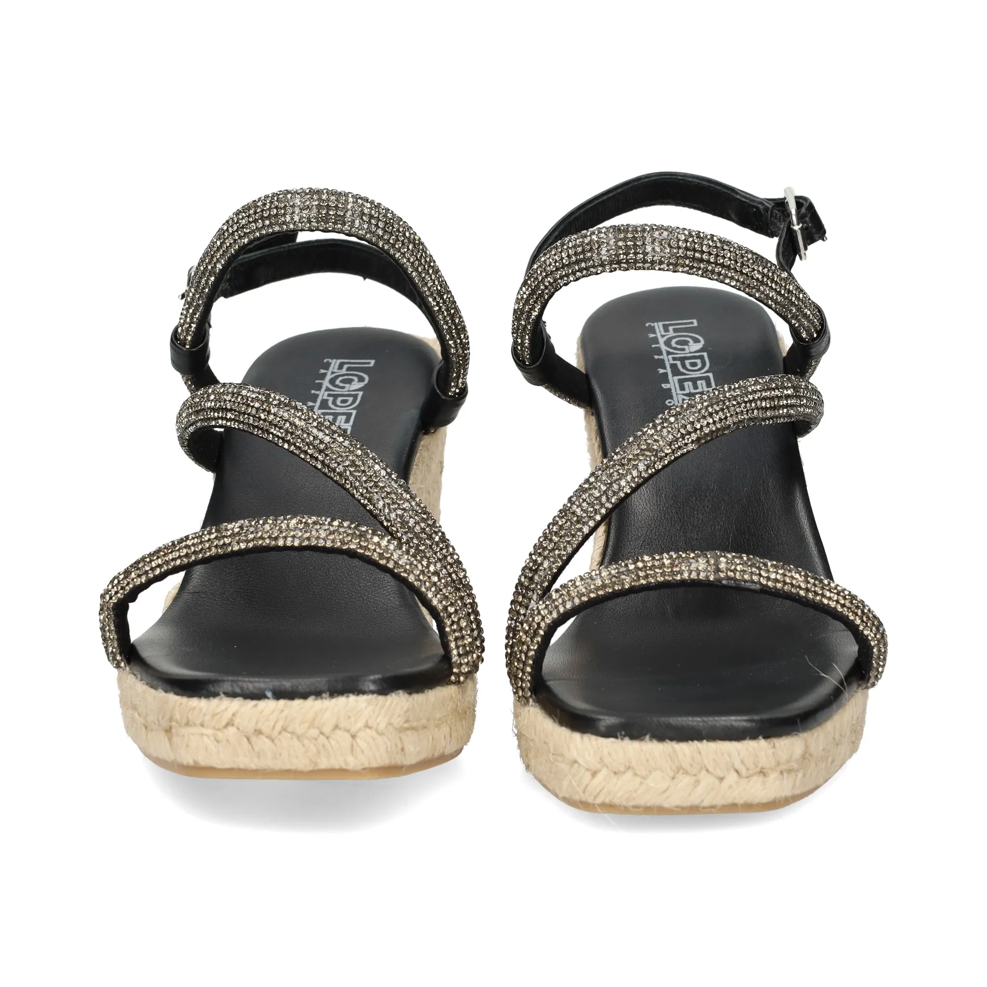 LÓPEZ Sandalias cuña de Mujer NEGRO