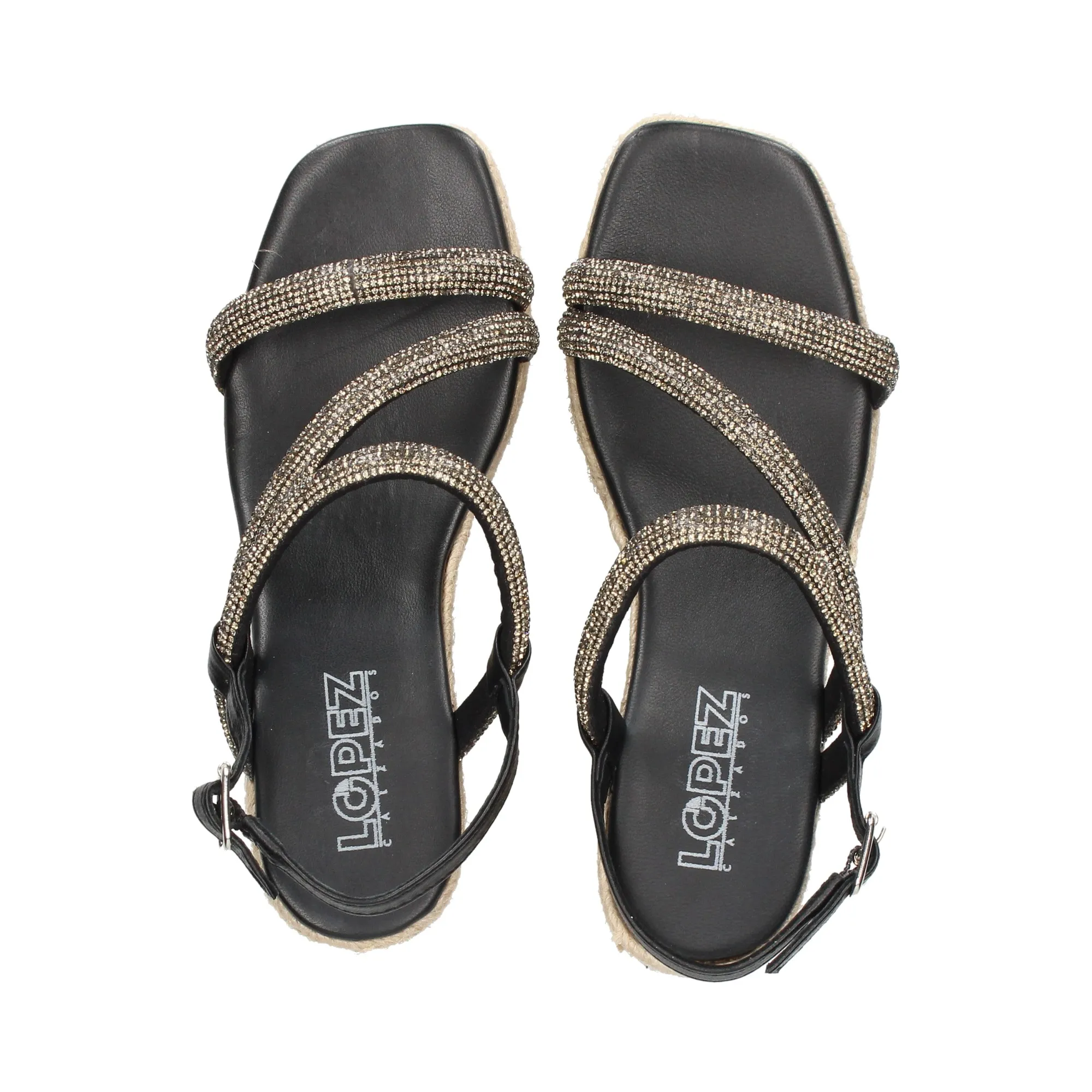 LÓPEZ Sandalias cuña de Mujer NEGRO