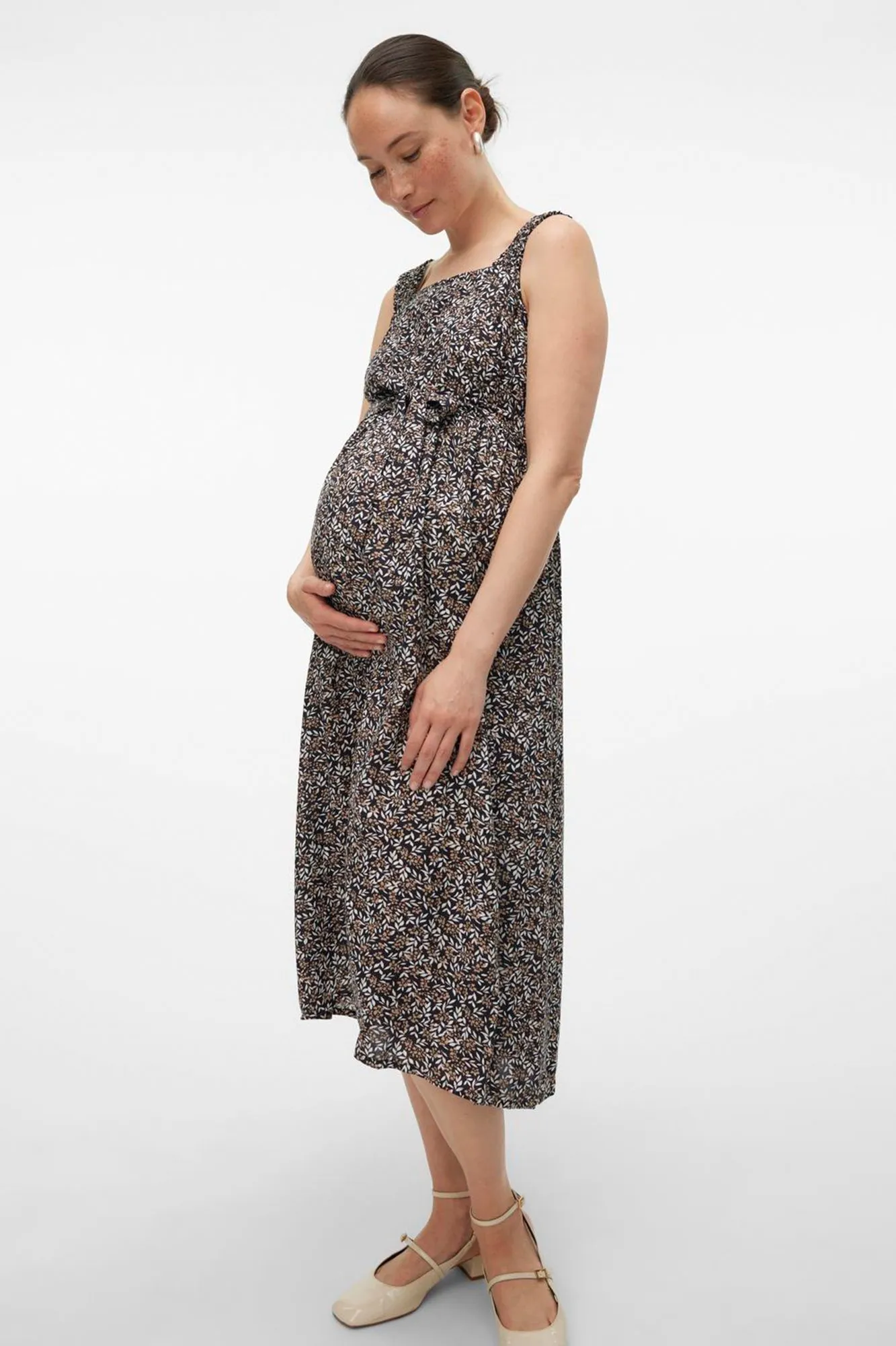 Mamalicious Vestido midi maternity de tirantes