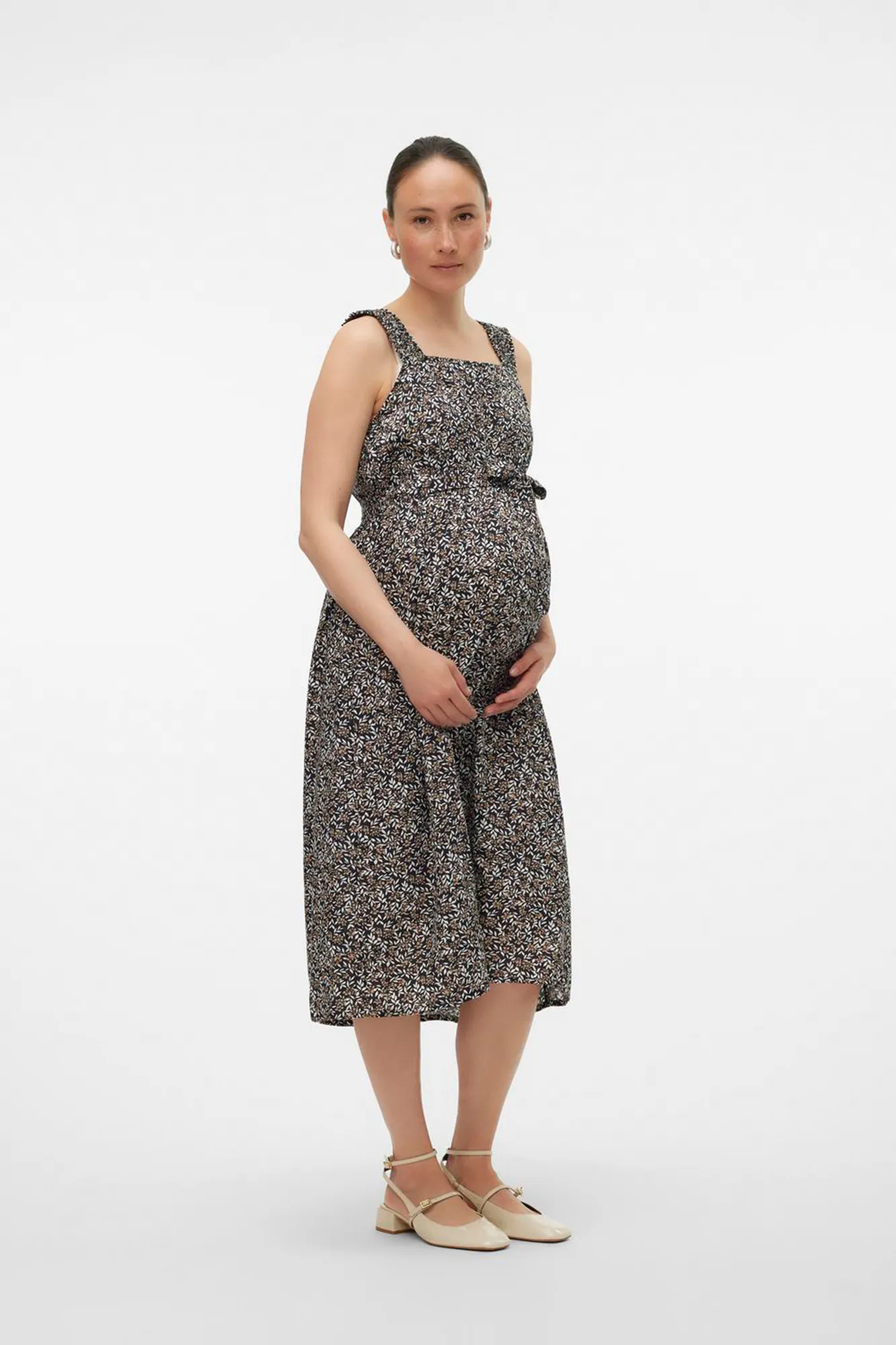 Mamalicious Vestido midi maternity de tirantes