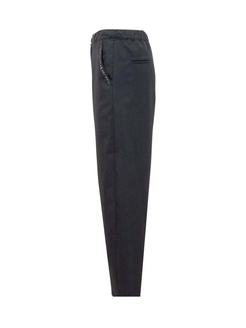 MARNI Virgin Wool Flower Detail Trousers