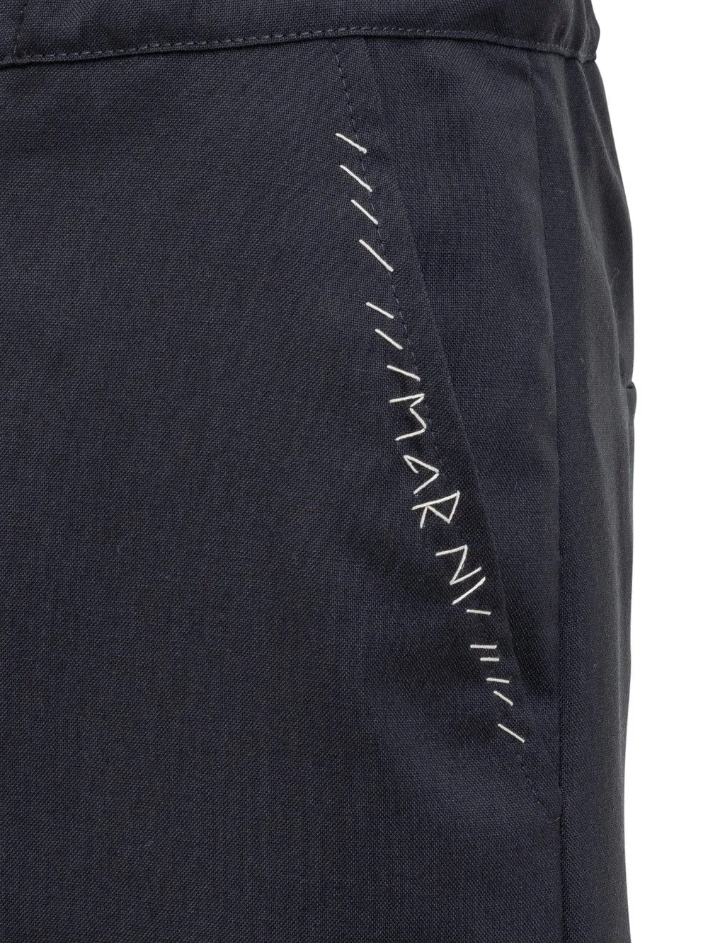 MARNI Virgin Wool Flower Detail Trousers