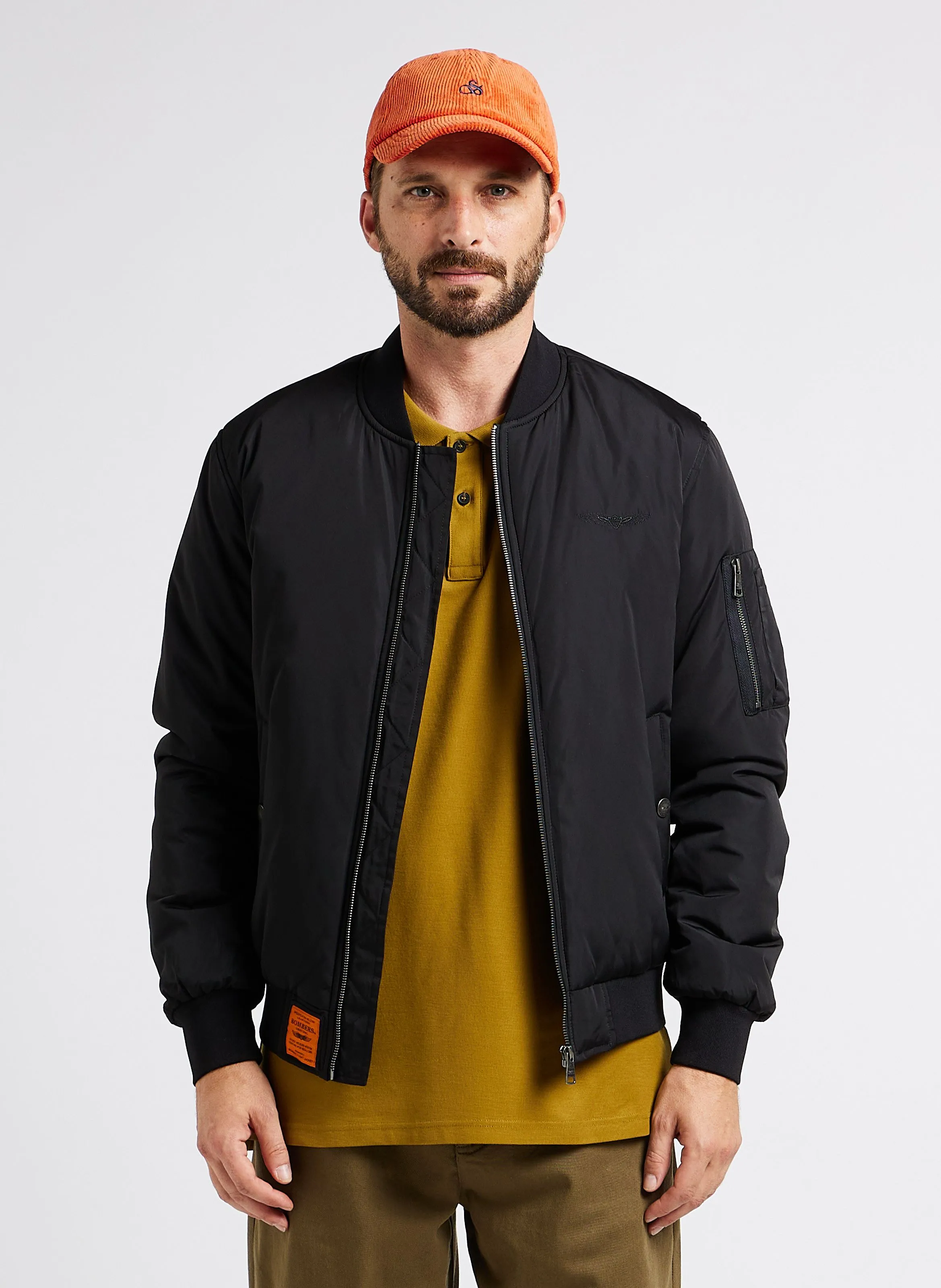 MAX  CHAQUETA BOMBER CON CUELLO REDONDO EN NEGRO