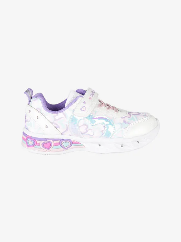 Melania Zapatillas de niña con luces y correa.