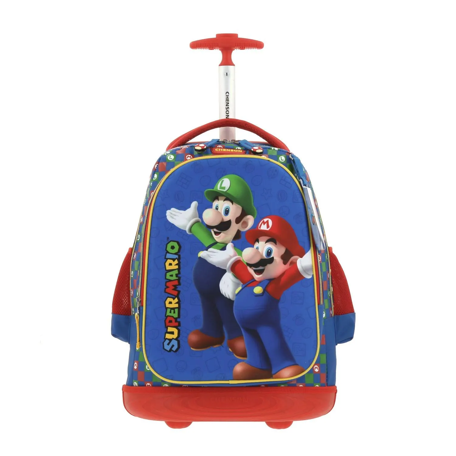Mochila Con Ruedas Azul Mario Bros Para Nio Chenson Armin