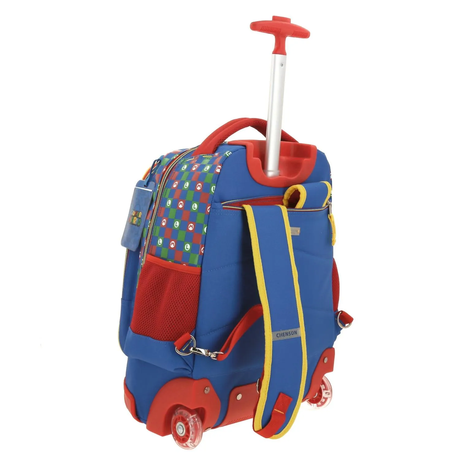 Mochila Con Ruedas Azul Mario Bros Para Nio Chenson Armin