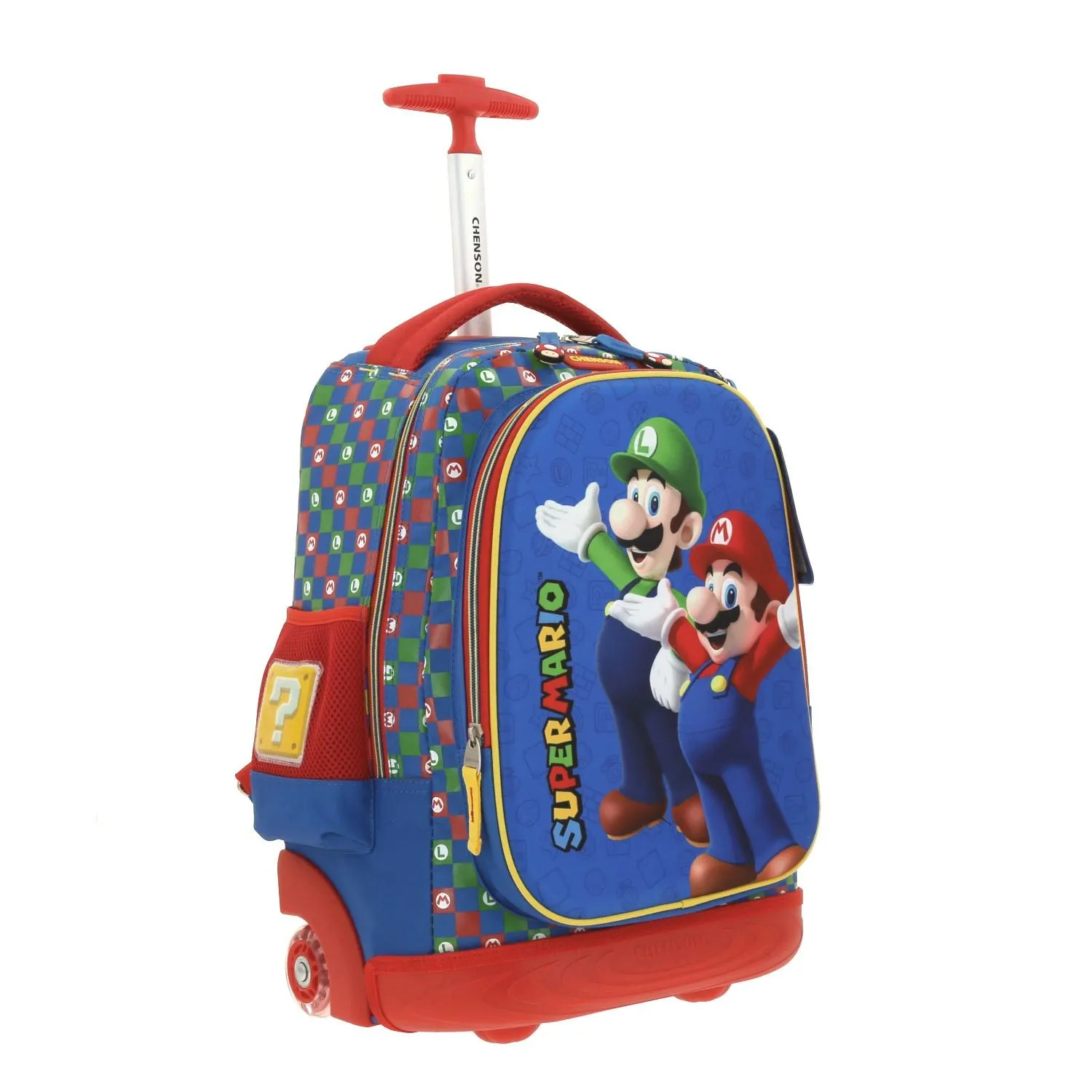 Mochila Con Ruedas Azul Mario Bros Para Nio Chenson Armin