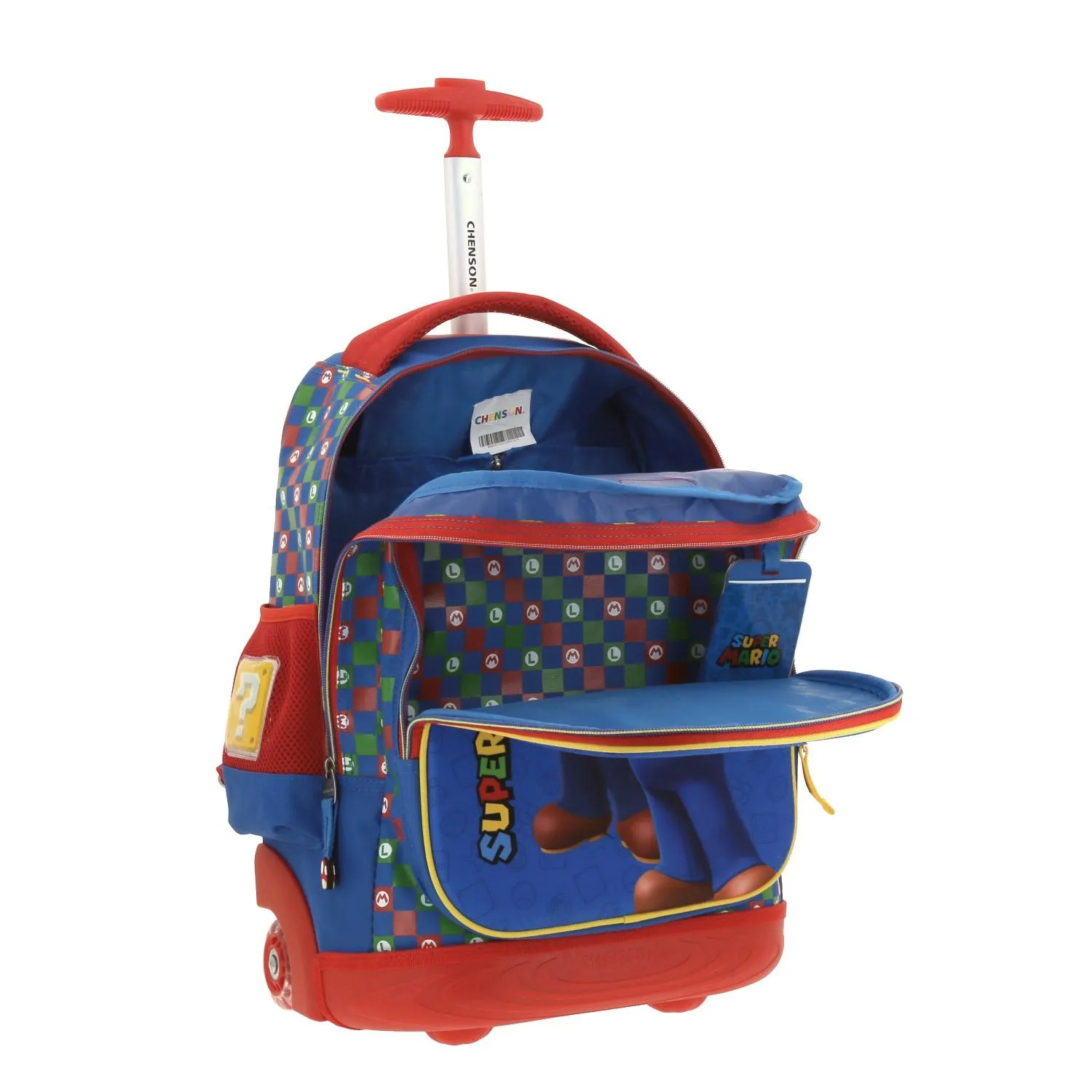 Mochila Con Ruedas Azul Mario Bros Para Nio Chenson Armin