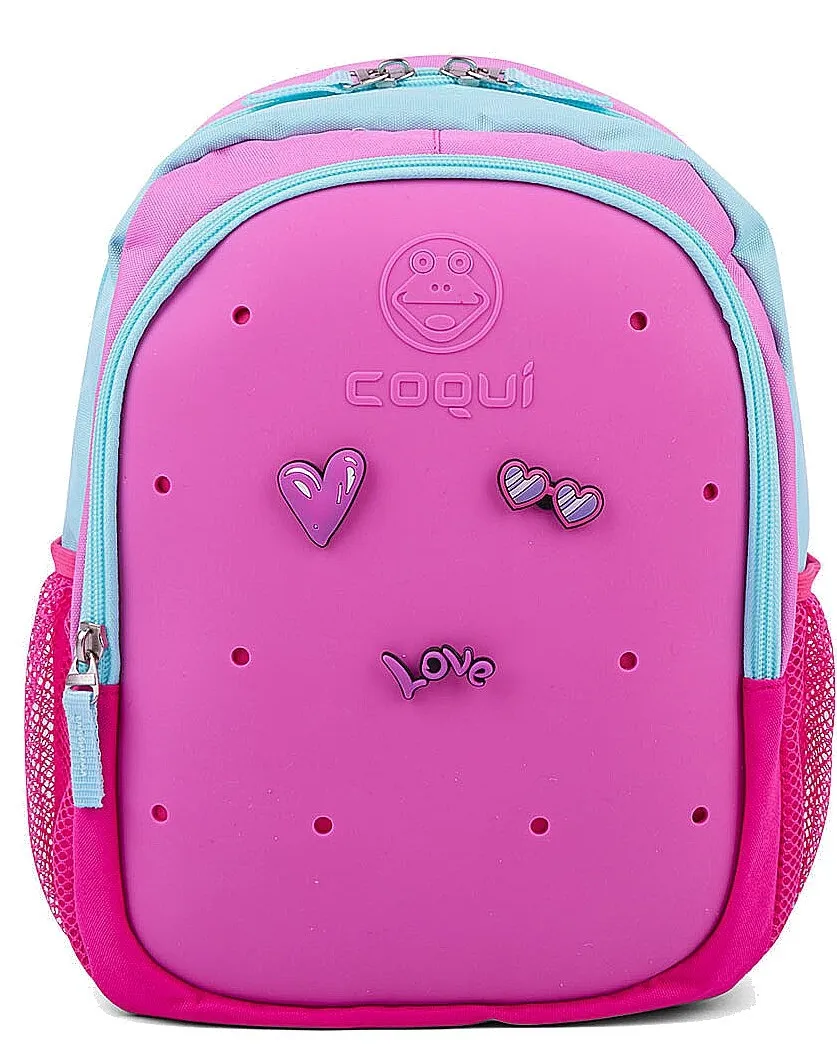 MOCHILA COQUI BAGSY + 3 AMULETY  FUCHSIA/NEW MINT + AMULET  KID´S