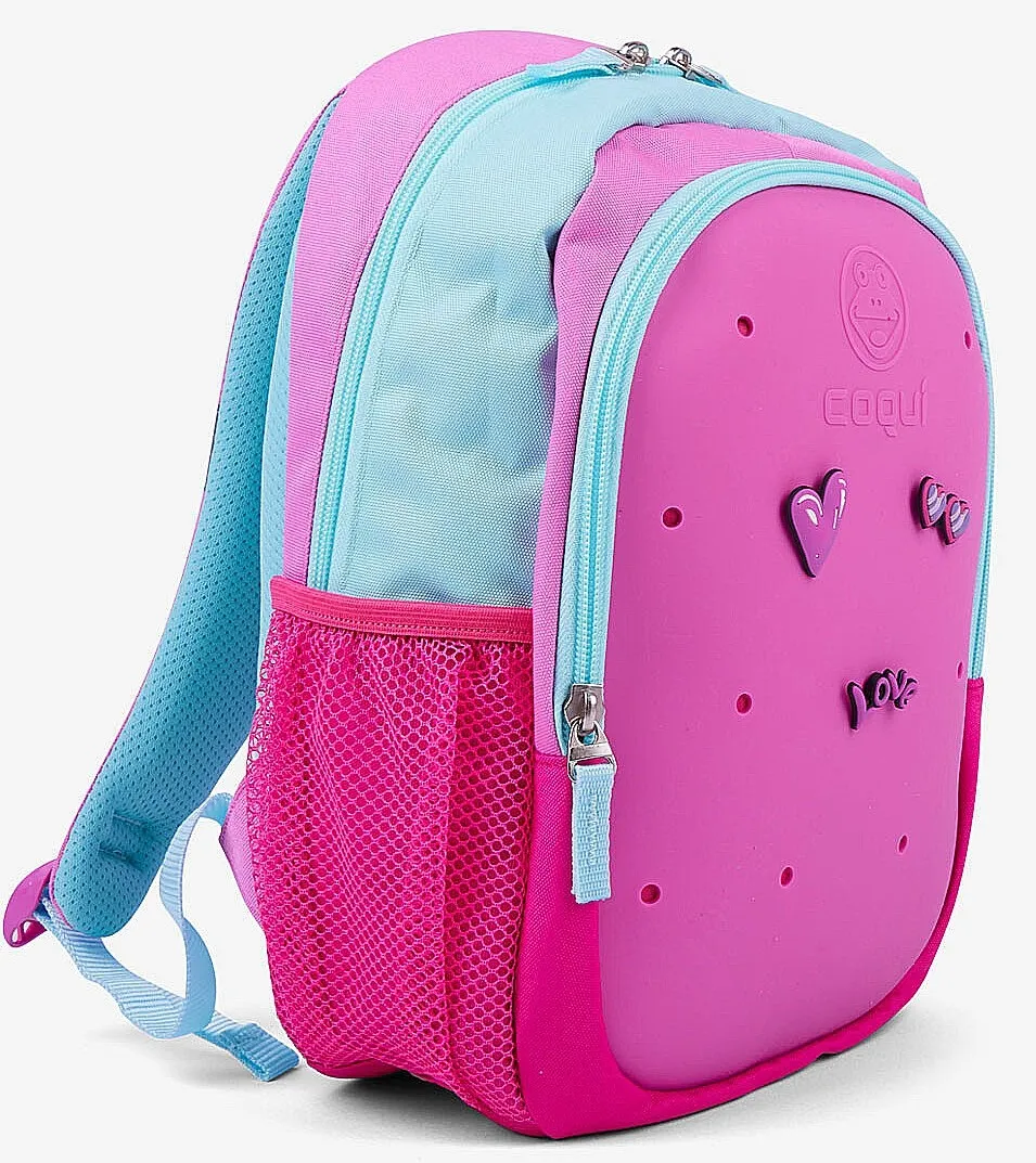 MOCHILA COQUI BAGSY + 3 AMULETY  FUCHSIA/NEW MINT + AMULET  KID´S