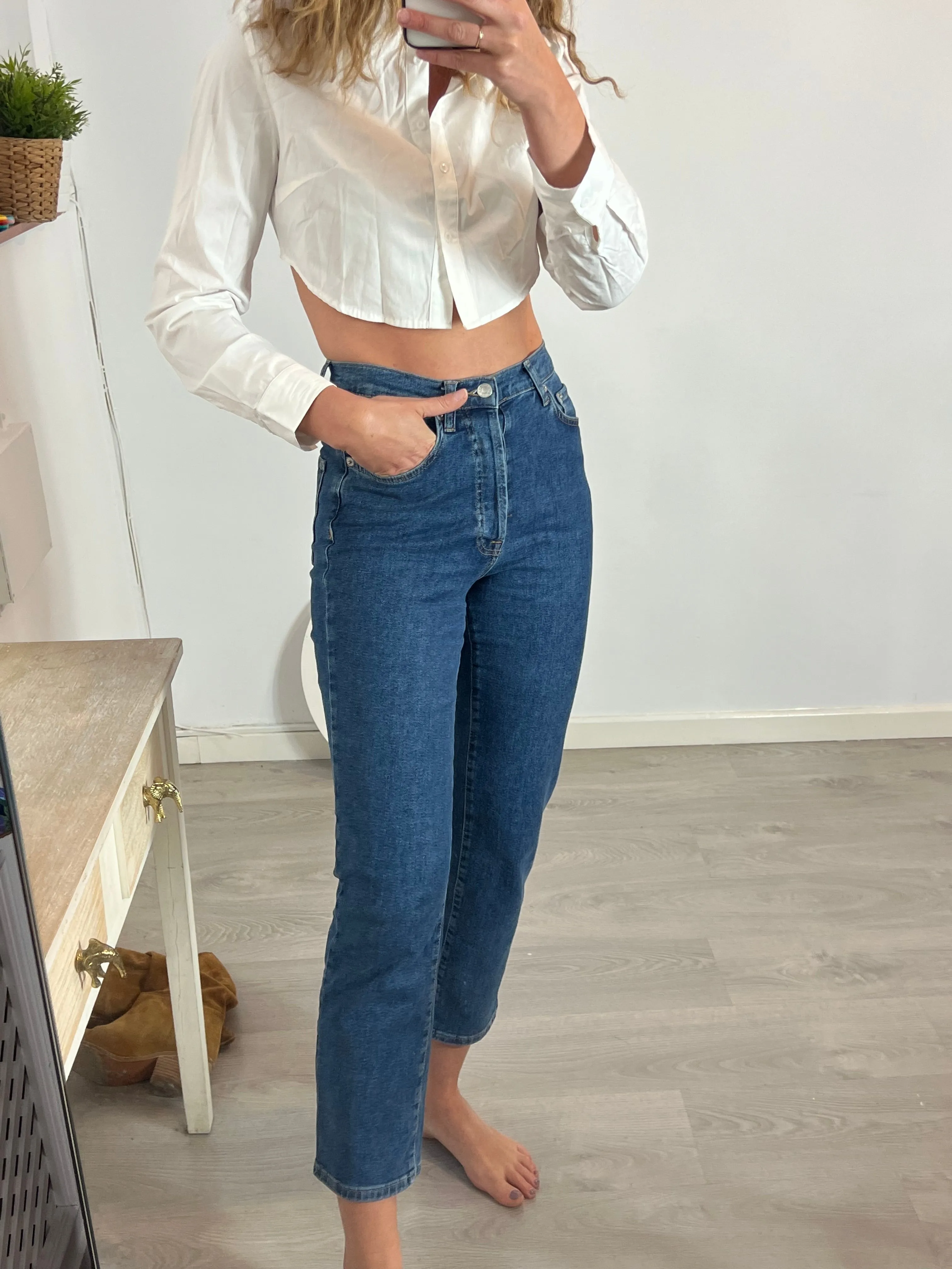 NAKD. PANTALóN DENIM OSCURO T.36