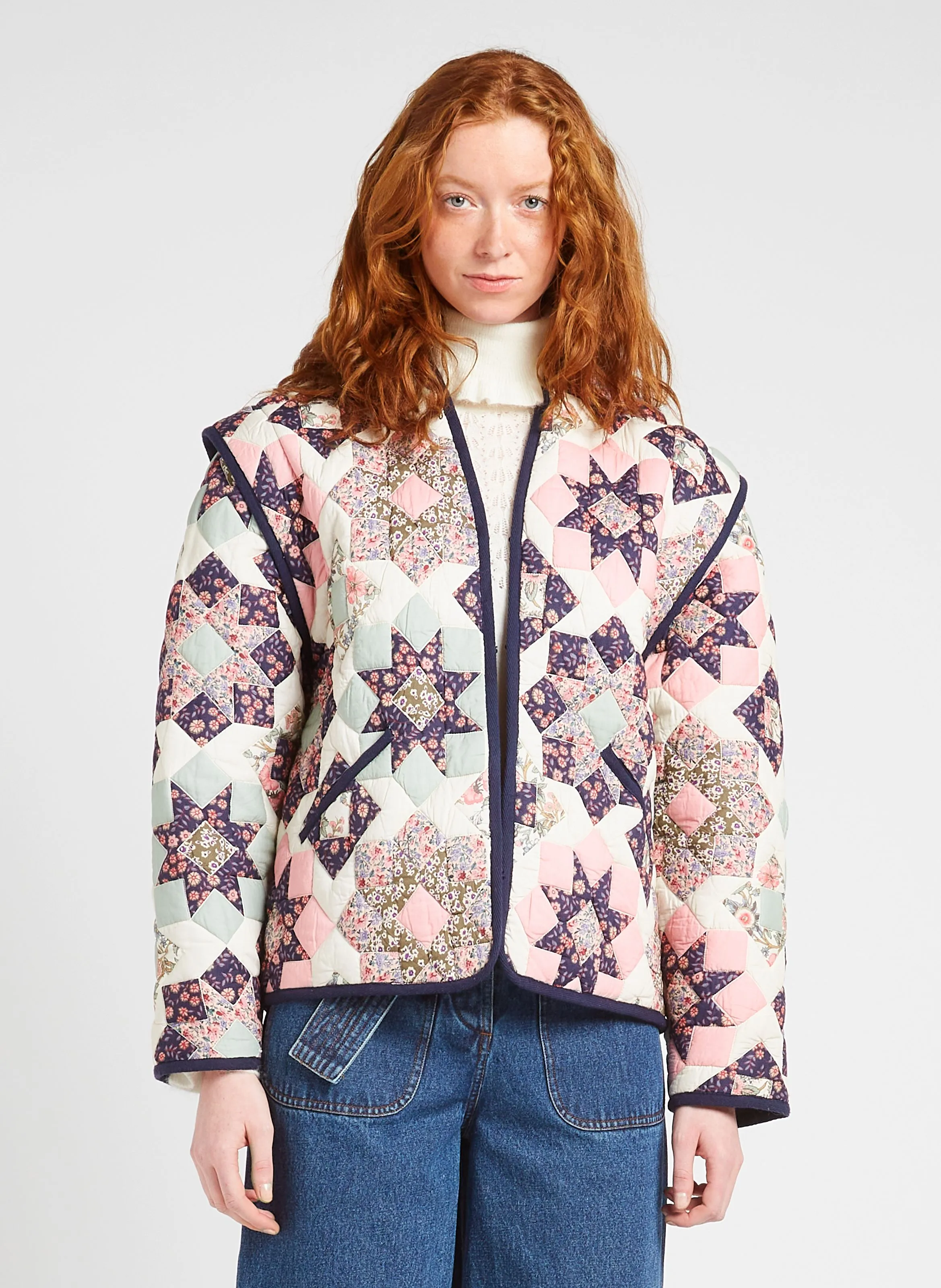 NELIANA  CHAQUETA PATCHWORK DE ALGODóN EN MULTICOLOR