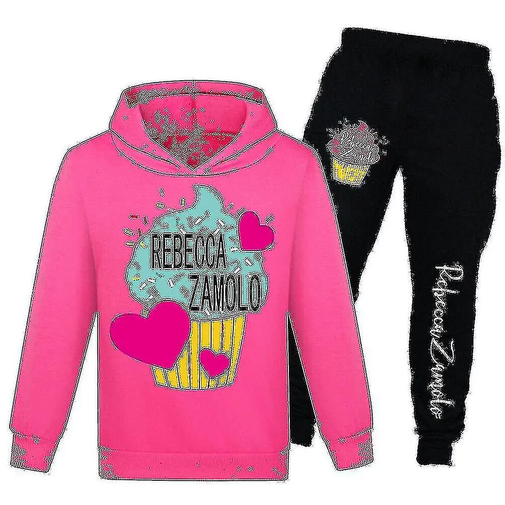 Niños Rebecca Zamolo Estampado Casual Chándal Conjuntos Niñas Sudaderas con Capucha Pantalones Trajes